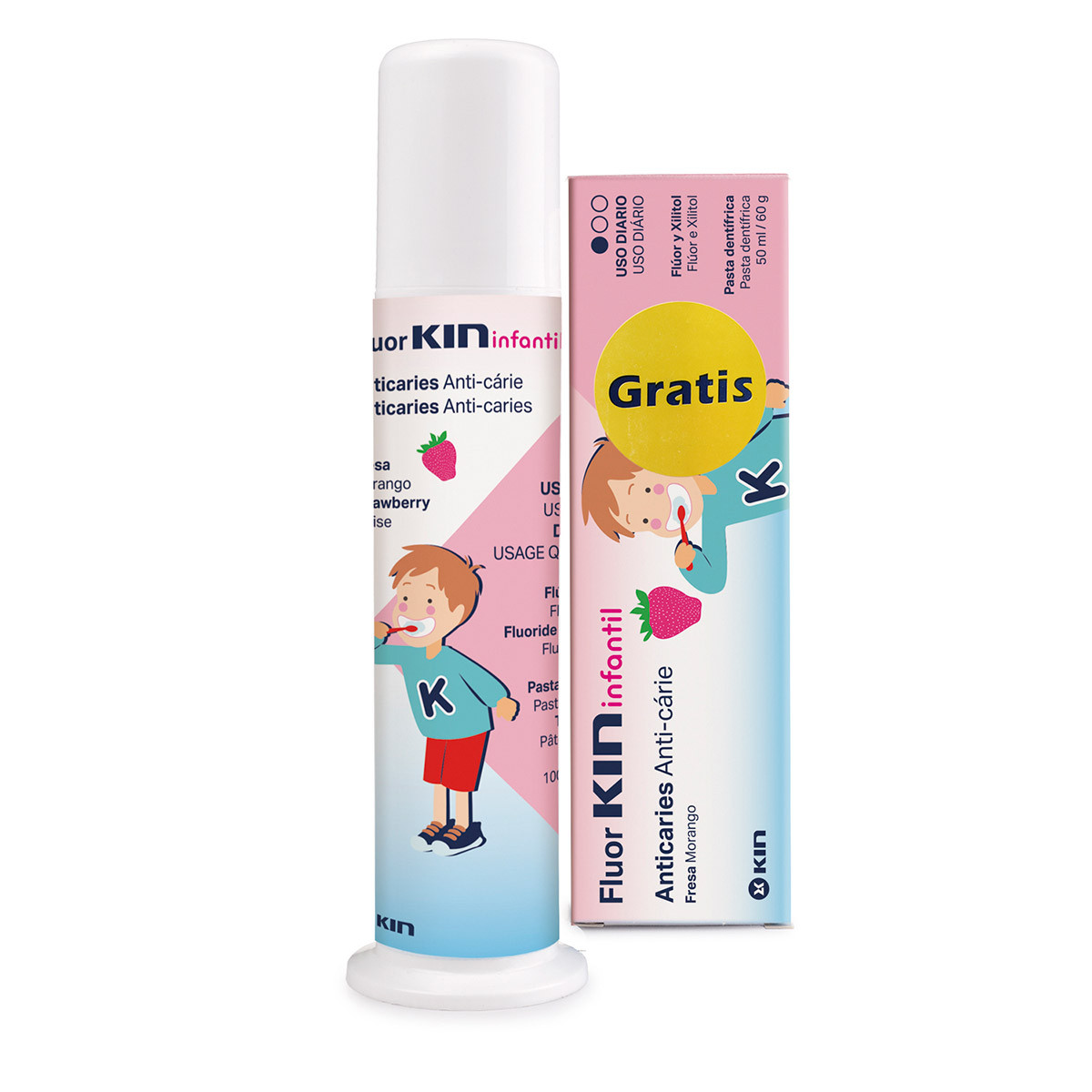 Imagen de Fluorkin Infantil pasta dental fresa + dosificador 50ml