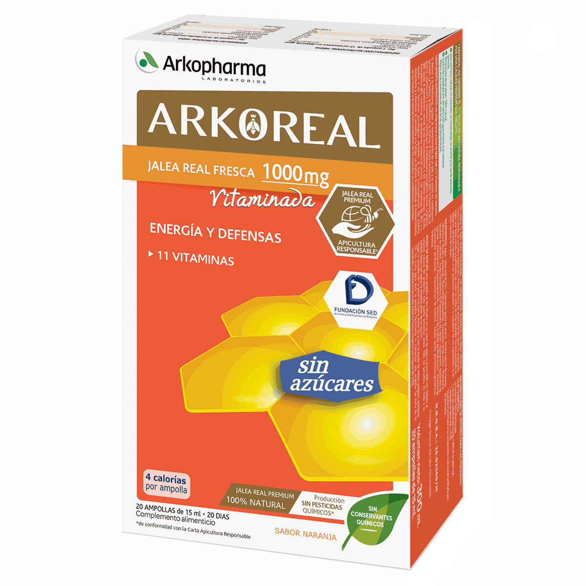 Imagen de Arkopharma Arkoreal jalea real vitaminada sin azúcar 20 ampollas de 15ml