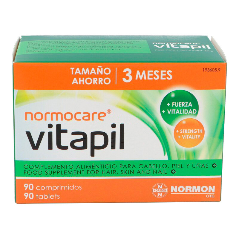 Imagen de Normon Normocare Vitapil 90 comprimidos para uñas, cabello y piel