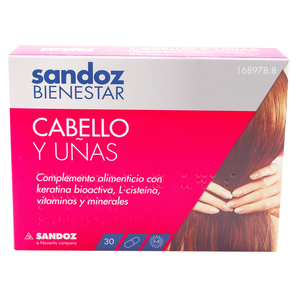 Imagen de Sandoz bienestar cabello y uñas 90 cápsulas