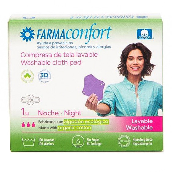 Imagen de Farmaconfort Compresa tela lavable noche con alas 1u