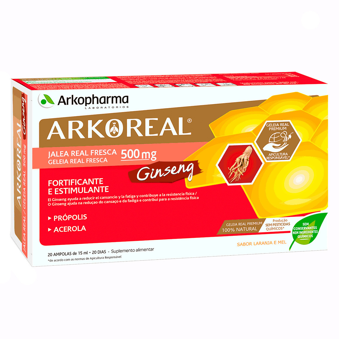 Imagen de Arkopharma Arkoreal jalea real energía con ginseng sin azúcares 20 ampollas