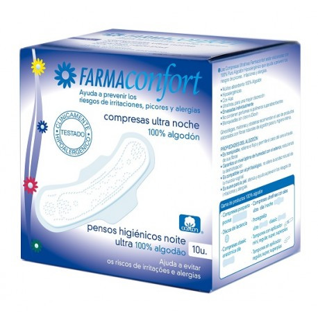 Imagen de COMPRESA FARMACONFORT NOCHE ALGODON 10UN